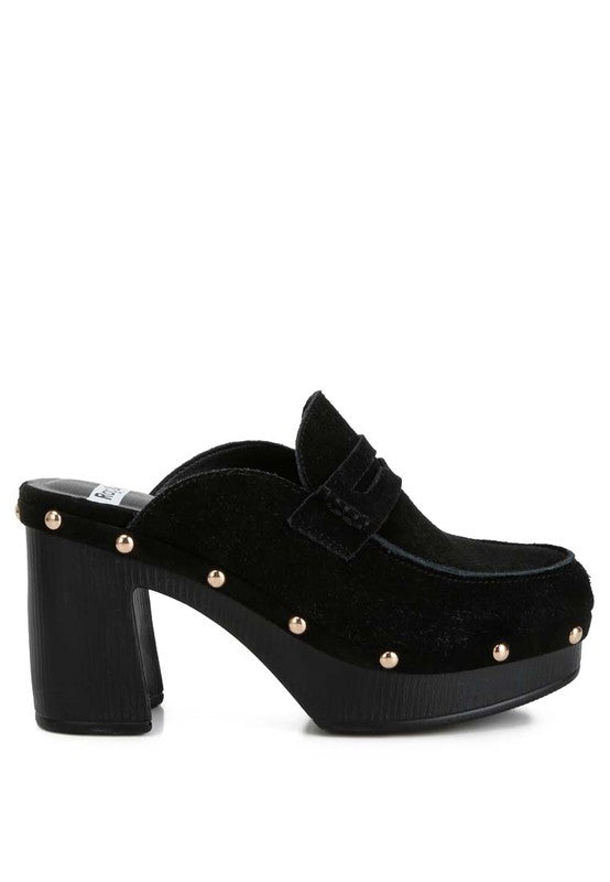 Riley Suede Platform Clogs - TayDiane