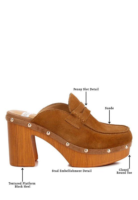 Riley Suede Platform Clogs - TayDiane