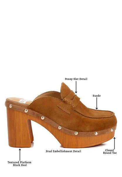 Riley Suede Platform Clogs - TayDiane