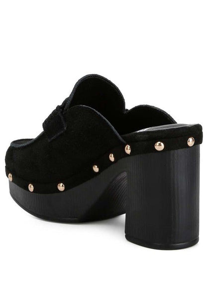 Riley Suede Platform Clogs - TayDiane