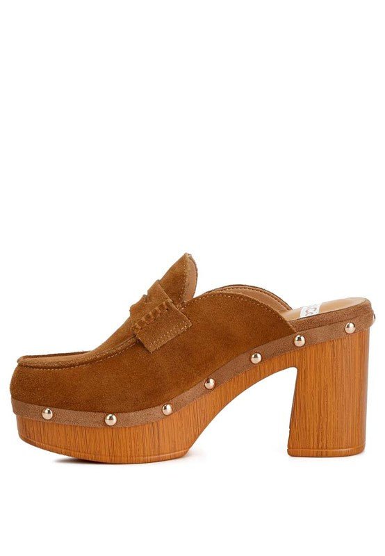 Riley Suede Platform Clogs - TayDiane