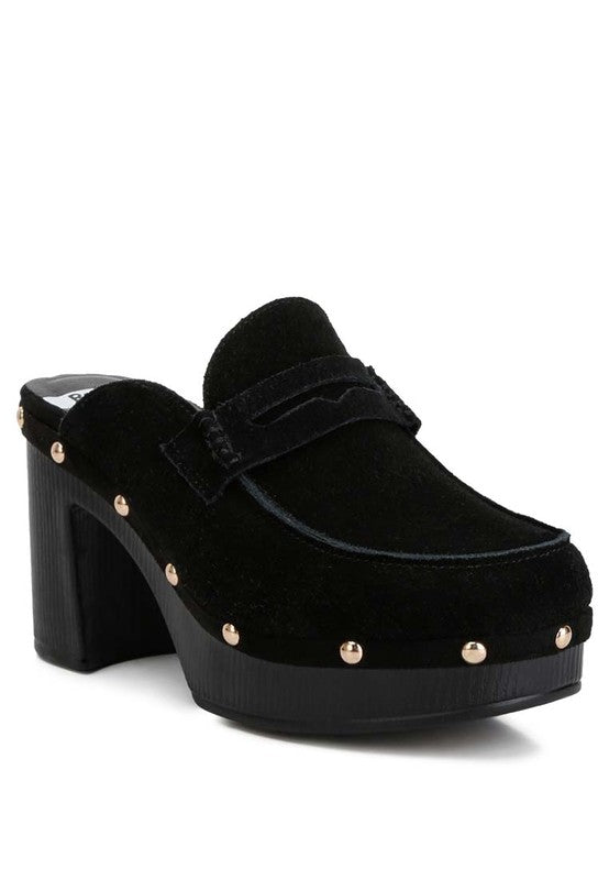 Riley Suede Platform Clogs - TayDiane