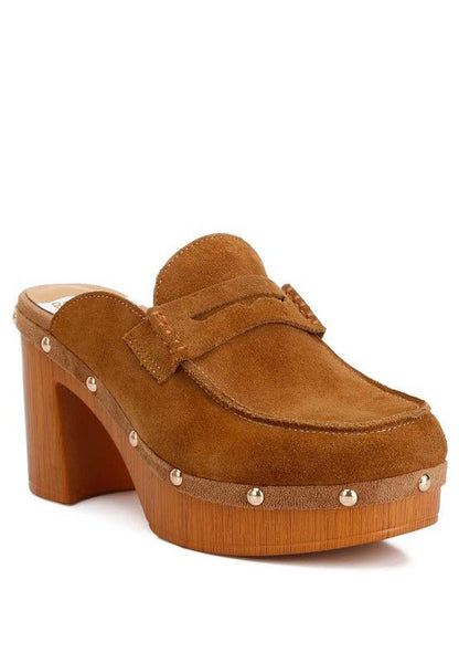 Riley Suede Platform Clogs - TayDiane