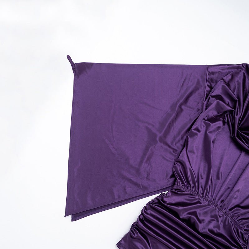 Royal Draped Batwing Mini Dress - TayDiane