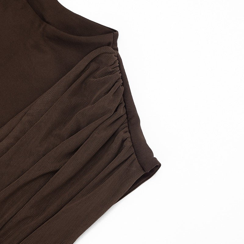 Ruched Asymmetric Backless Mini Dress - Taydiane