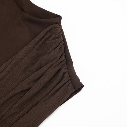 Ruched Asymmetric Backless Mini Dress - Taydiane