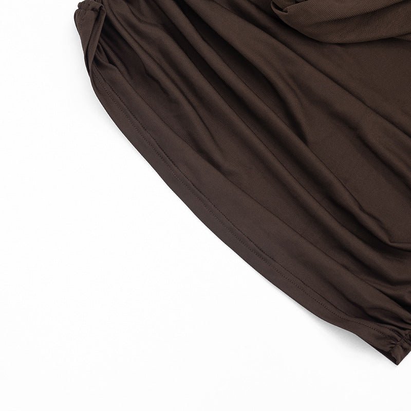 Ruched Asymmetric Backless Mini Dress - Taydiane