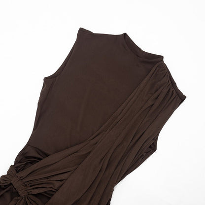 Ruched Asymmetric Backless Mini Dress - Taydiane