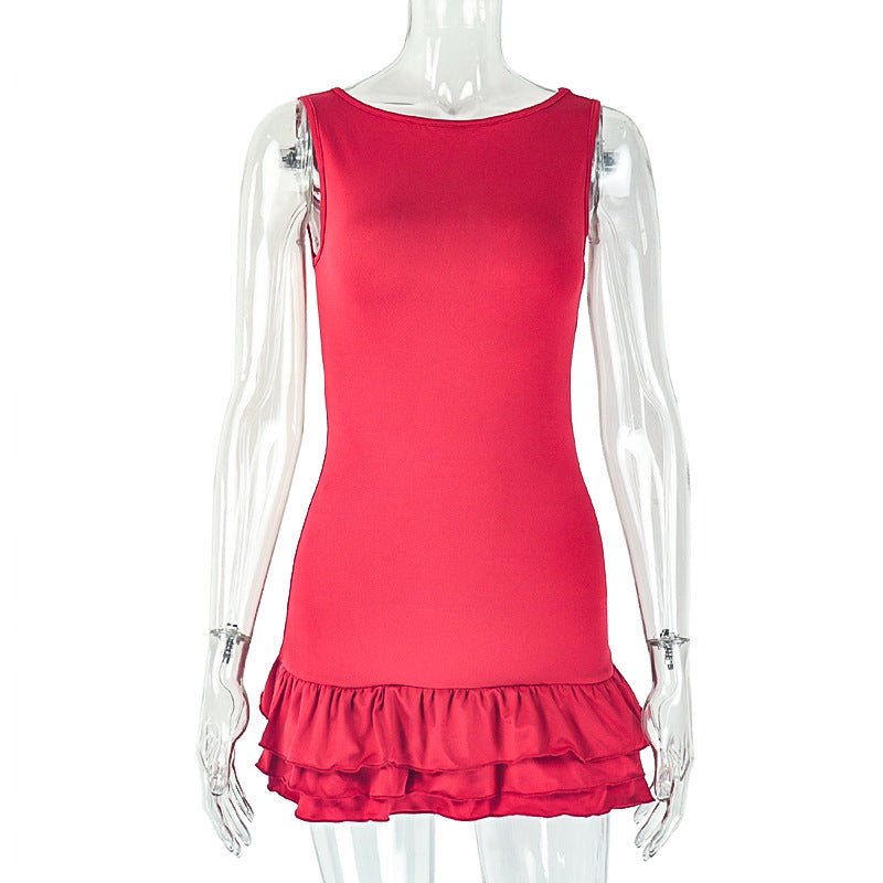 Ruffle Hem Mini Dress - TayDiane