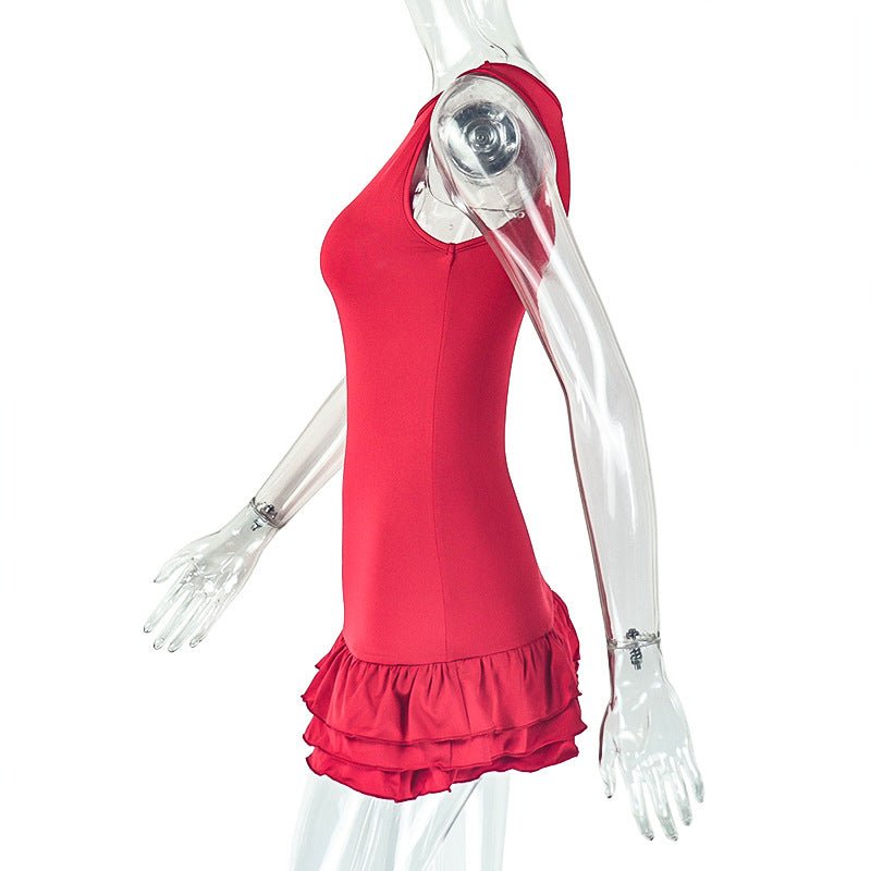 Ruffle Hem Mini Dress - TayDiane