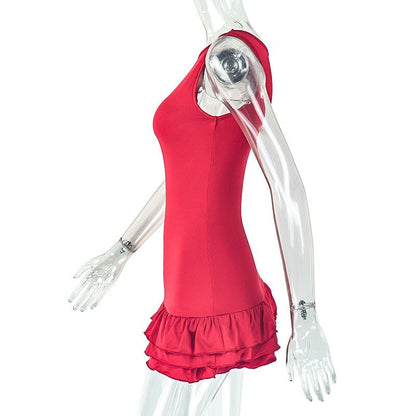 Ruffle Hem Mini Dress - TayDiane