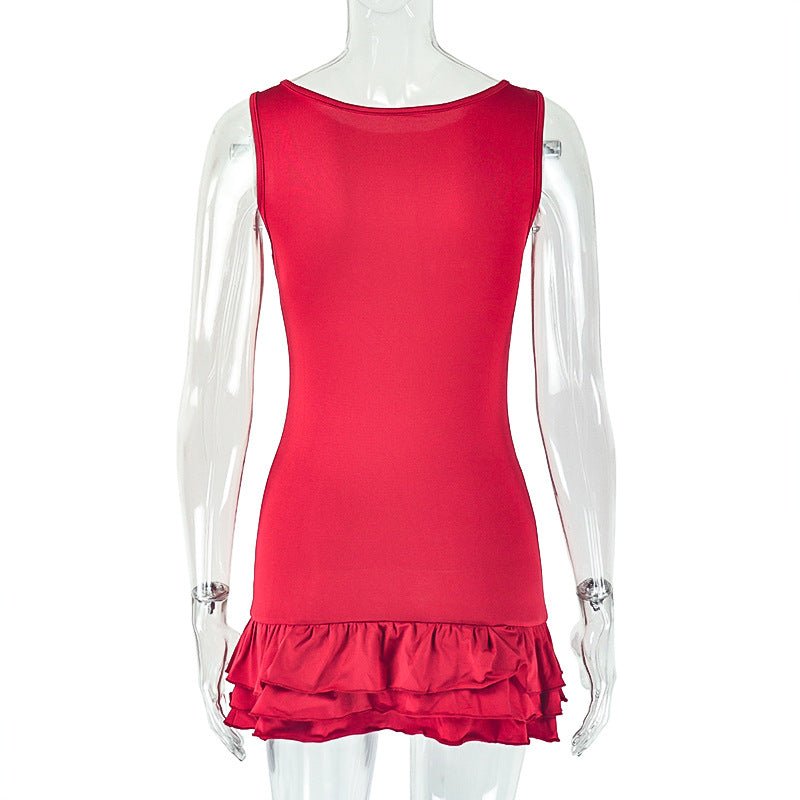 Ruffle Hem Mini Dress - TayDiane