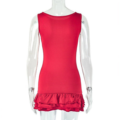 Ruffle Hem Mini Dress - TayDiane