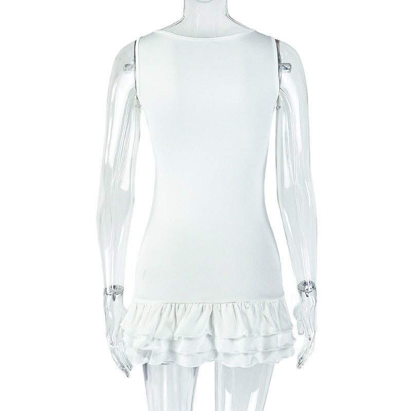 Ruffle Hem Mini Dress - TayDiane
