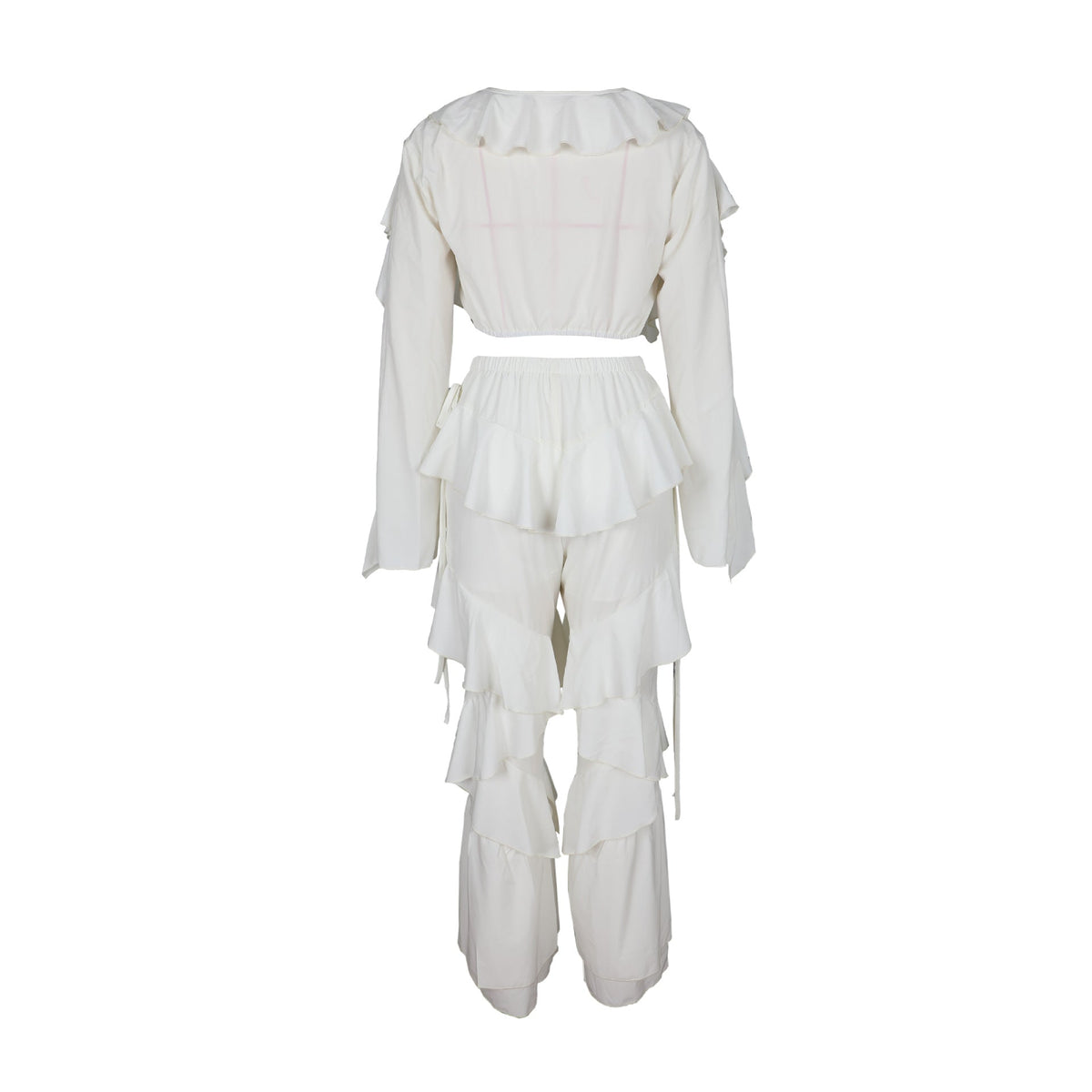 Ruffle Rendezvous Two-Piece Pants Set - Taydiane
