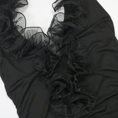 Ruffled Halter High - Low Bodycon Dress - Taydiane