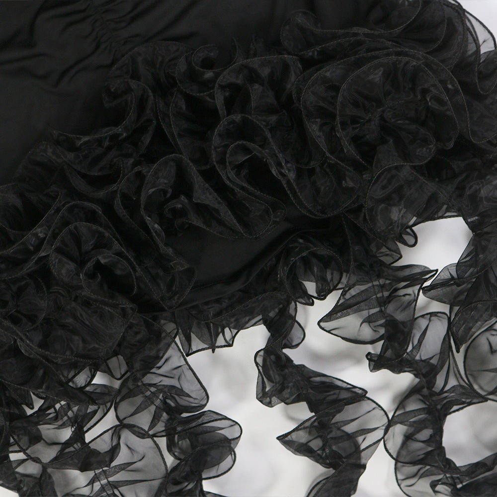 Ruffled Halter High - Low Bodycon Dress - Taydiane