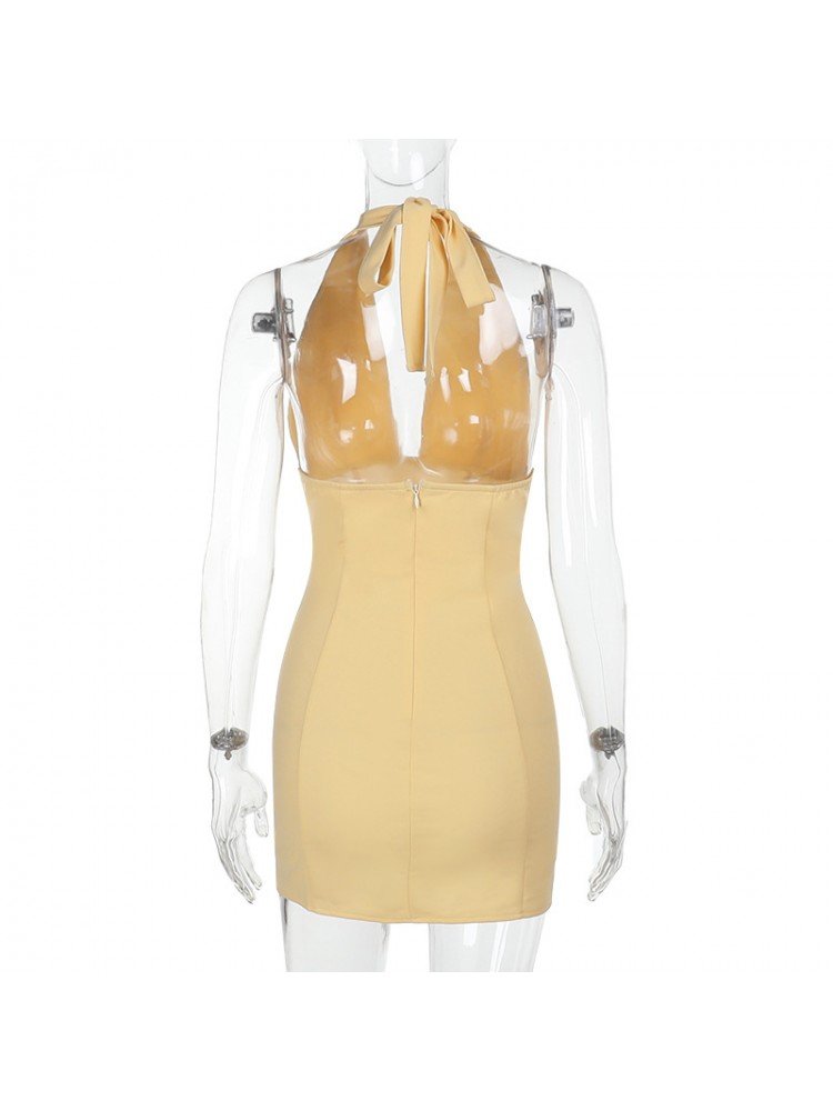 Scarlet Whisper Halter Mini Dress - TayDiane