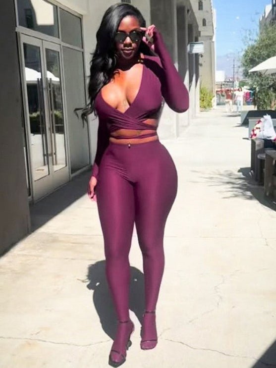 Sculpt Luxe Wrap Knit 2 - Piece Set - TayDiane