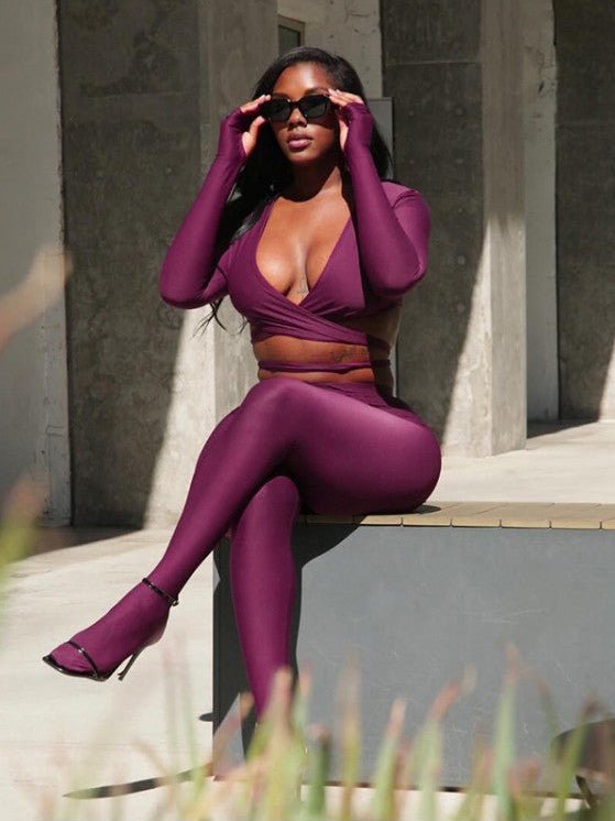 Sculpt Luxe Wrap Knit 2 - Piece Set - TayDiane