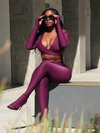 Sculpt Luxe Wrap Knit 2 - Piece Set - TayDiane