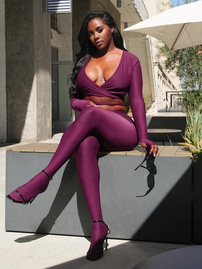 Sculpt Luxe Wrap Knit 2 - Piece Set - TayDiane