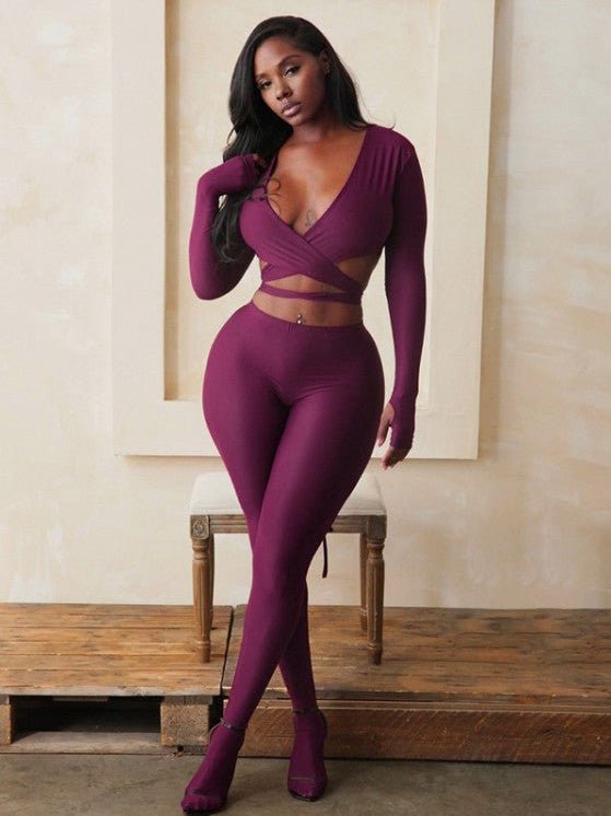 Sculpt Luxe Wrap Knit 2 - Piece Set - TayDiane