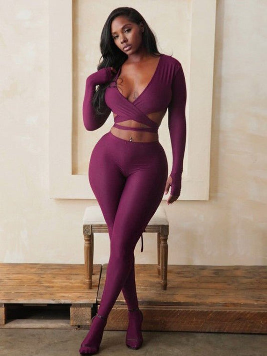 Sculpt Luxe Wrap Knit 2 - Piece Set - TayDiane