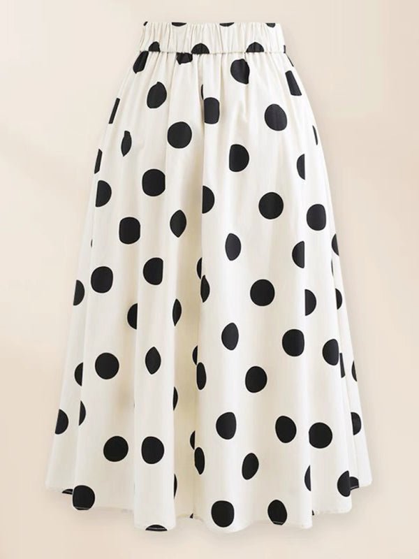 Sexy Bow One - Piece Swimsuit + Polka Dot Print Skirt - TayDiane