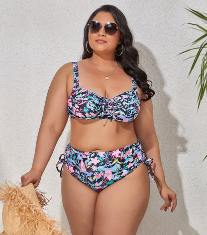Sexy Curvy Floral Bikini Swimsuit - TayDiane