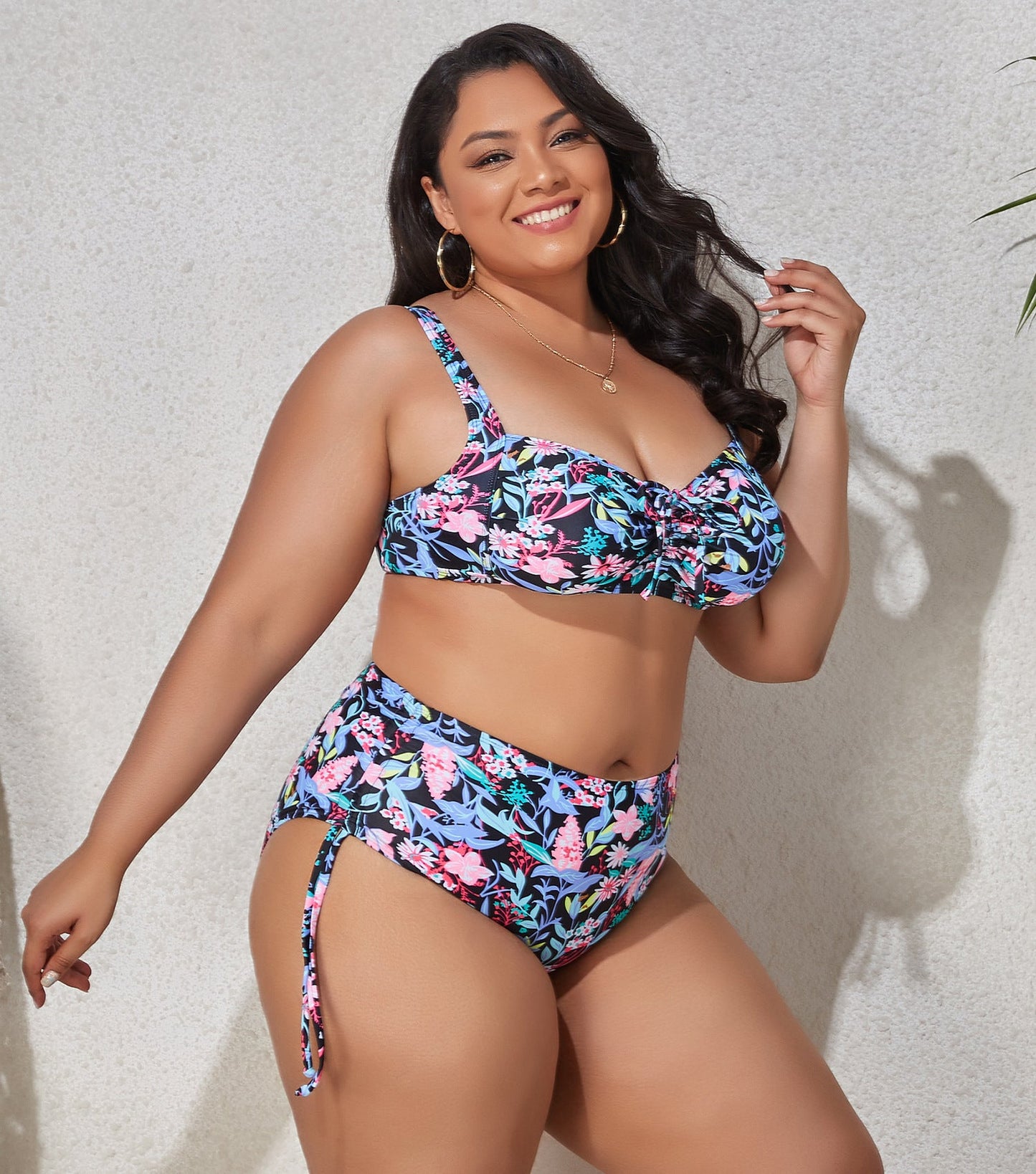 Sexy Curvy Floral Bikini Swimsuit - TayDiane
