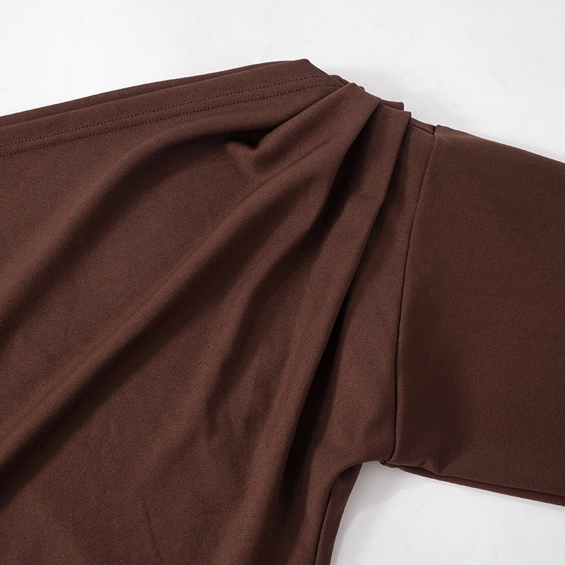 Sexy Mature Long Sleeve Off - the - Shoulder Loose Dress - TayDiane
