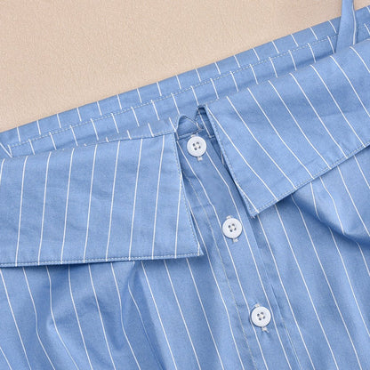 Sexy off the Shoulder Striped Shirt - TayDiane