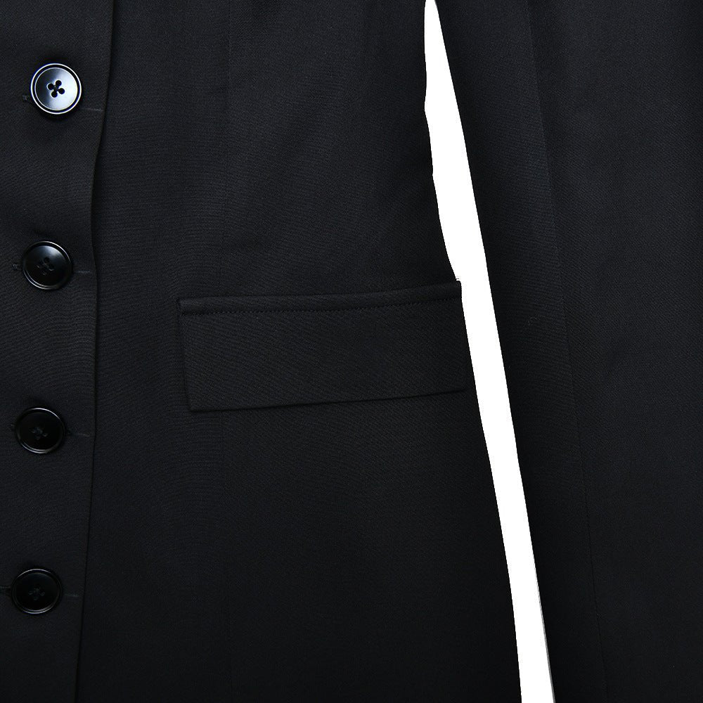 Sexy Slim - Fit Collared Single - Breasted Blazer Dress - TayDiane