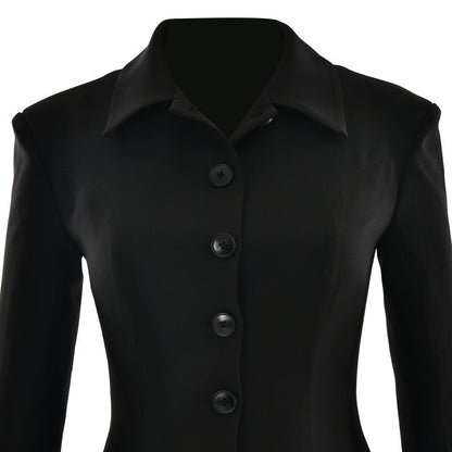Sexy Slim - Fit Collared Single - Breasted Blazer Dress - TayDiane