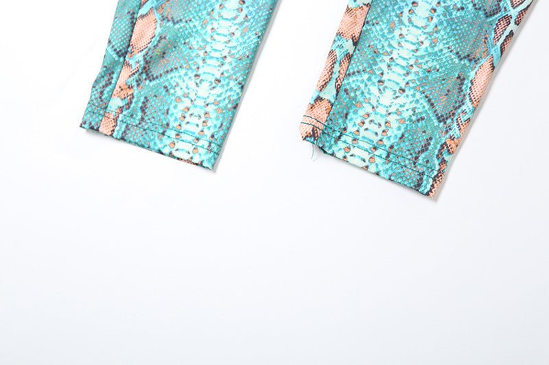 Sexy Snakeskin Printed Jumpsuit - TayDiane
