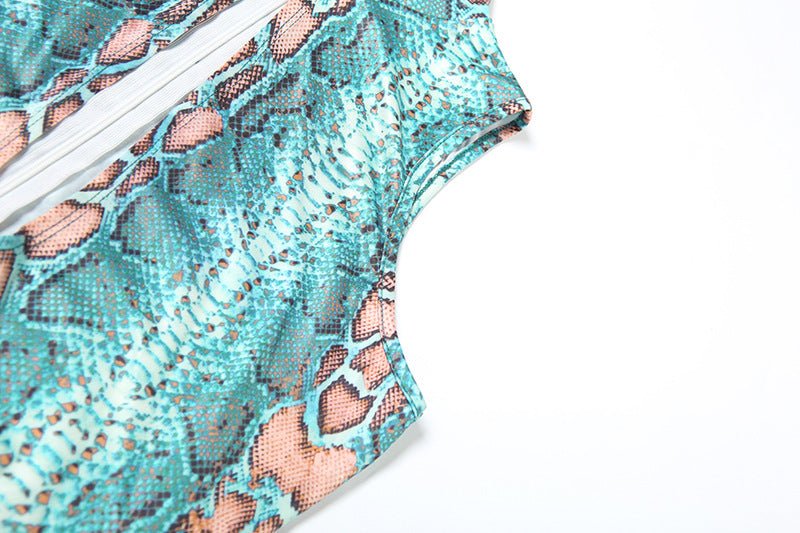 Sexy Snakeskin Printed Jumpsuit - TayDiane