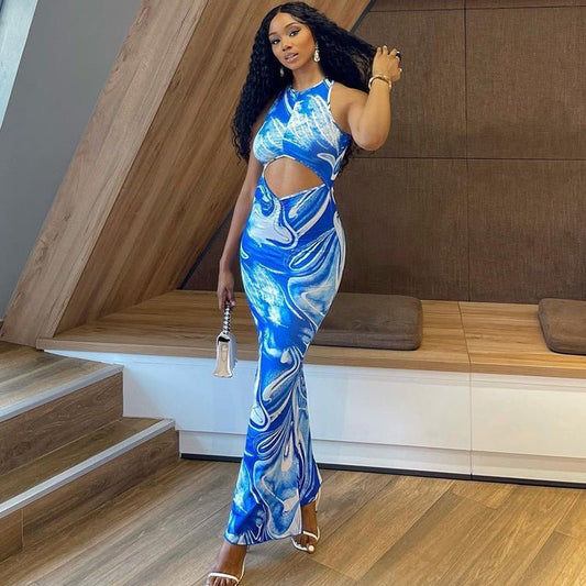 Sheath Style Maxi Cutout Dress - TayDiane