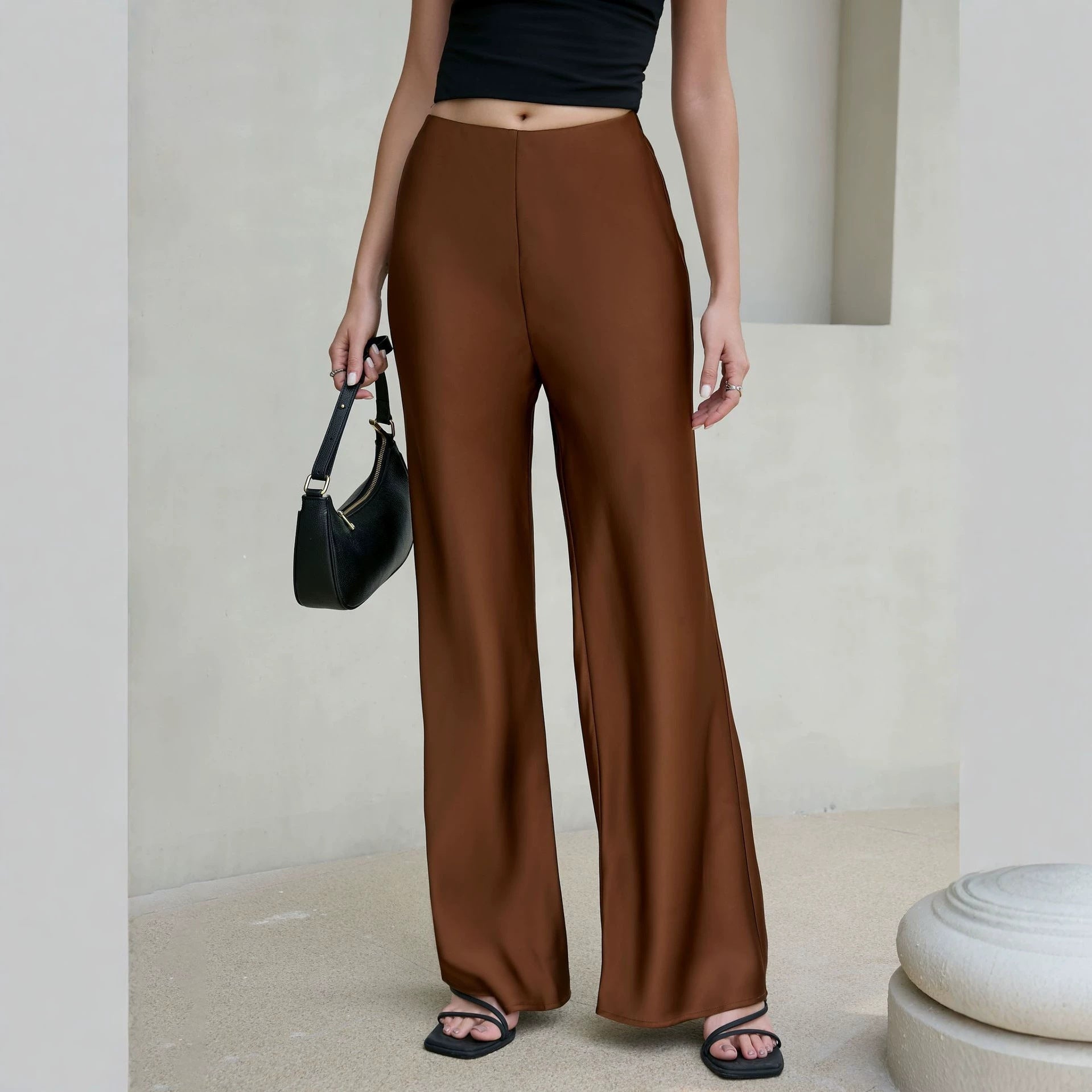 Sienna Luxe Satin Wide-Leg Pants - Taydiane