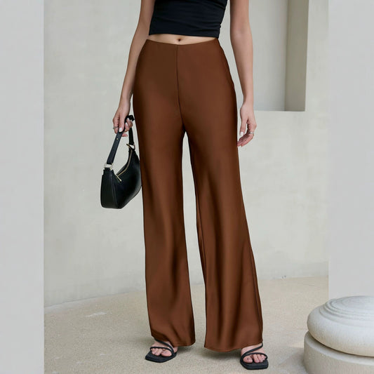 Sienna Luxe Satin Wide-Leg Pants - Taydiane