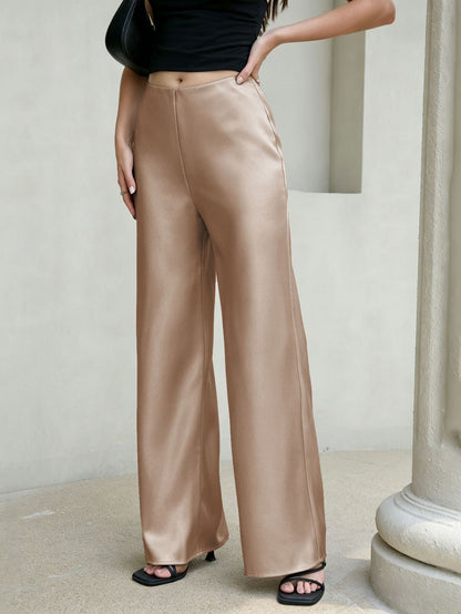 Sienna Luxe Satin Wide-Leg Pants - Taydiane