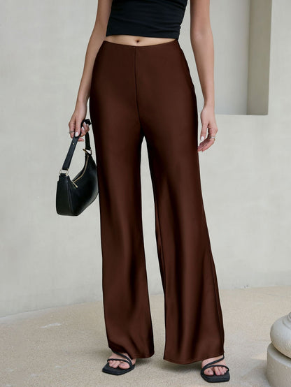 Sienna Luxe Satin Wide-Leg Pants - Taydiane