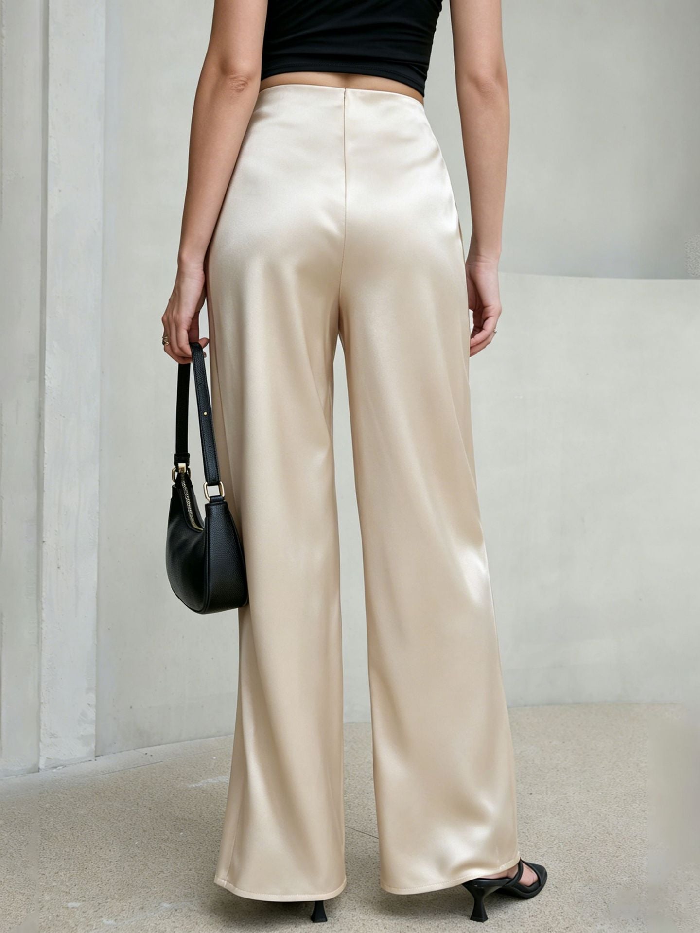 Sienna Luxe Satin Wide-Leg Pants - Taydiane
