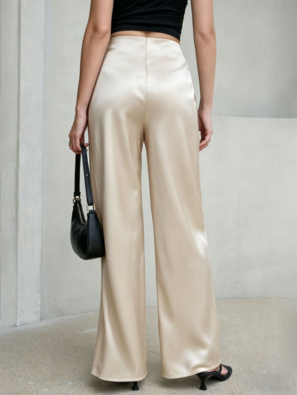 Sienna Luxe Satin Wide-Leg Pants - Taydiane