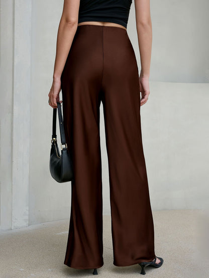Sienna Luxe Satin Wide-Leg Pants - Taydiane