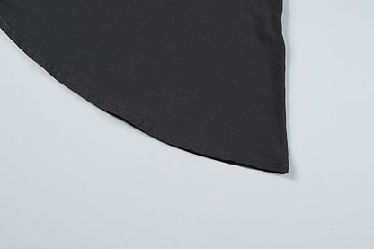 Sleek Satin High - Neck Asymmetrical Hem Dress - TayDiane