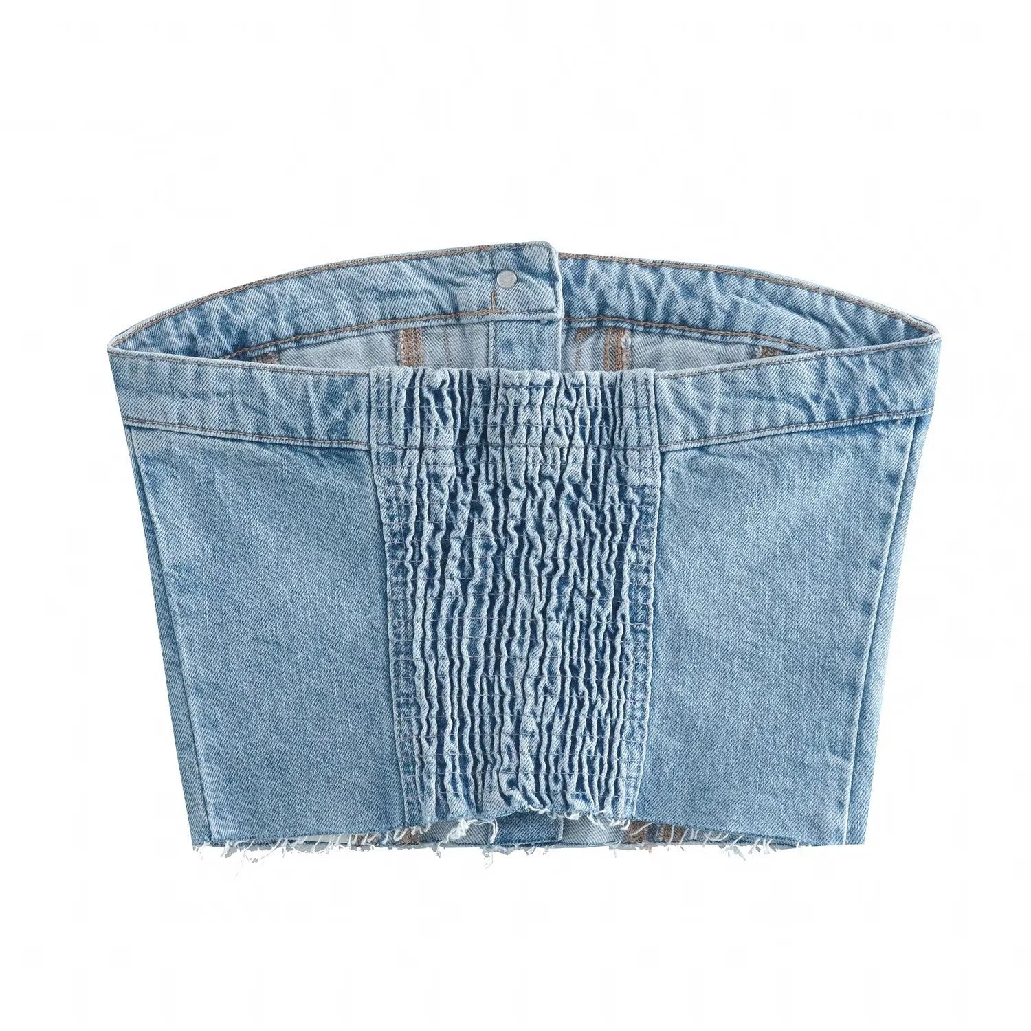 Slim Fit Denim Top - TayDiane