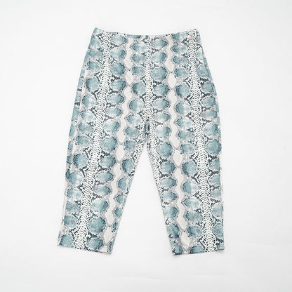 Snake Print Strapless Crop Top & Capri Set - Taydiane