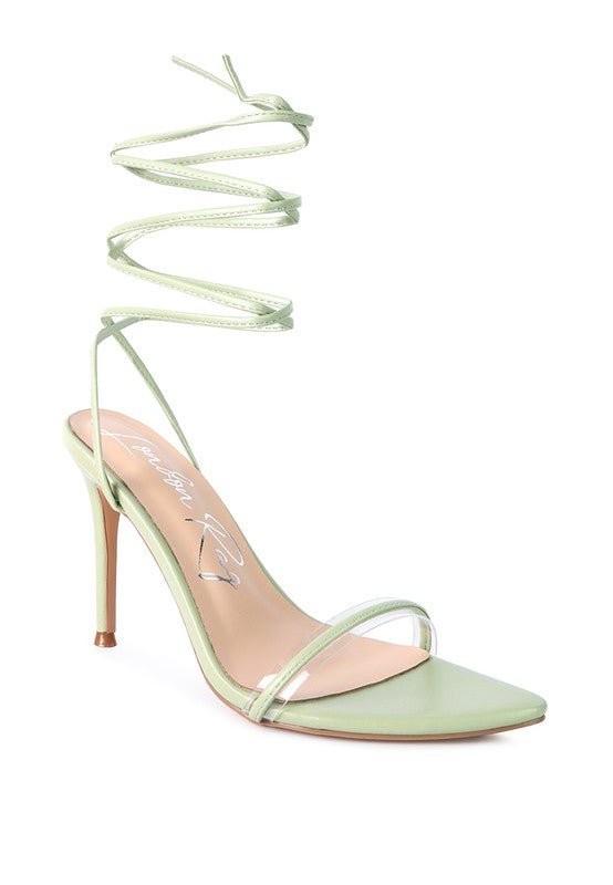 SPHYNX HIGH HEEL LACE UP SANDALS - TayDiane