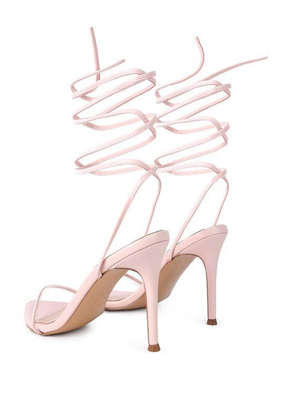 SPHYNX HIGH HEEL LACE UP SANDALS - TayDiane